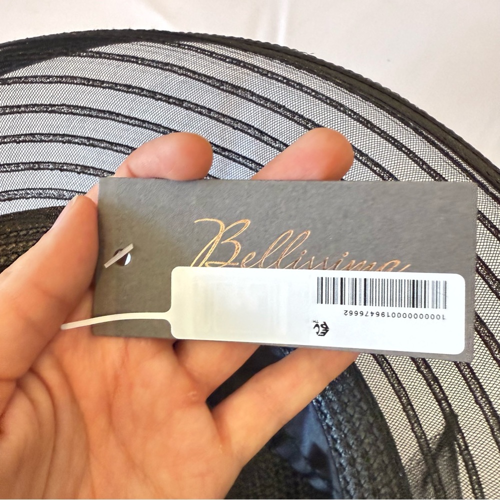 Bellissima Millinery Collection Black Hat with Tulle Detailing NWT - Picture 7 of 8
